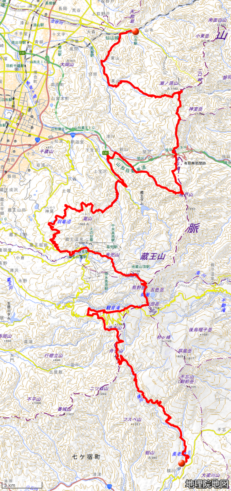 山形ロングトレイルMAP