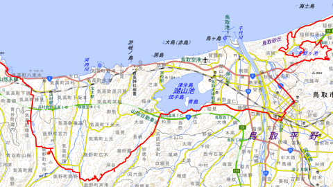 山陰海岸ジオパークトレイルMAP５【鳥取県鳥取市 岩戸海岸いさりび広場～青谷駅】