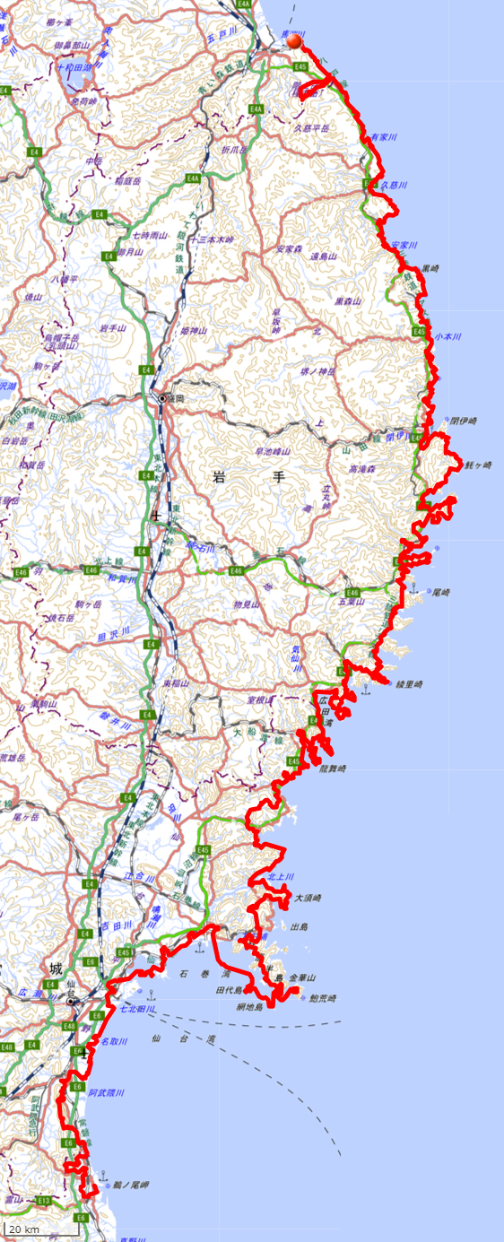 みちのく潮風トレイルMAP