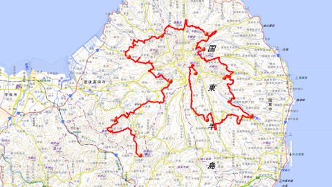 国東半島峯道ロングトレイルMAP
