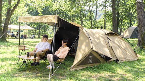 人気2ルームテントがもっとラク～に進化。設営も手軽なDOD「フタヘヤラクダテント」が出たぞ